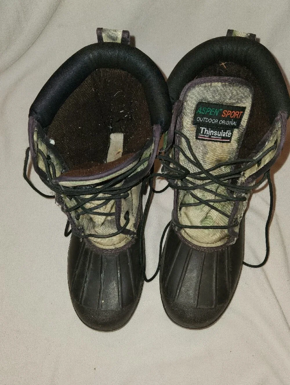 Aspen Sport Men's Waterproof Camouflage Duck Boots - Black & Green